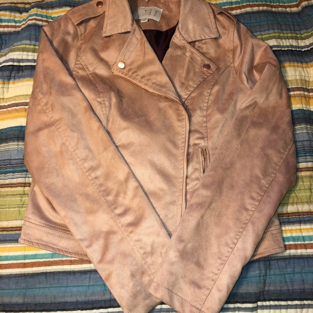 Pink felt zip up jacket